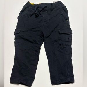 Petite lem Black yellow cargo pants drawstring 18m